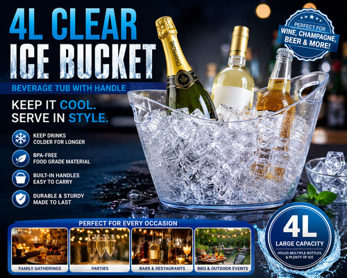 Clear ice bucket wine - 4l,